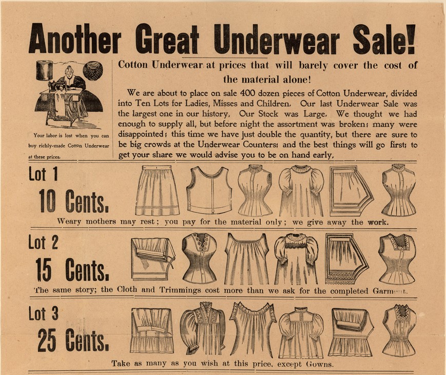 Another Great Underwear Sale [Emergence of Advertising in America: 1850 ...