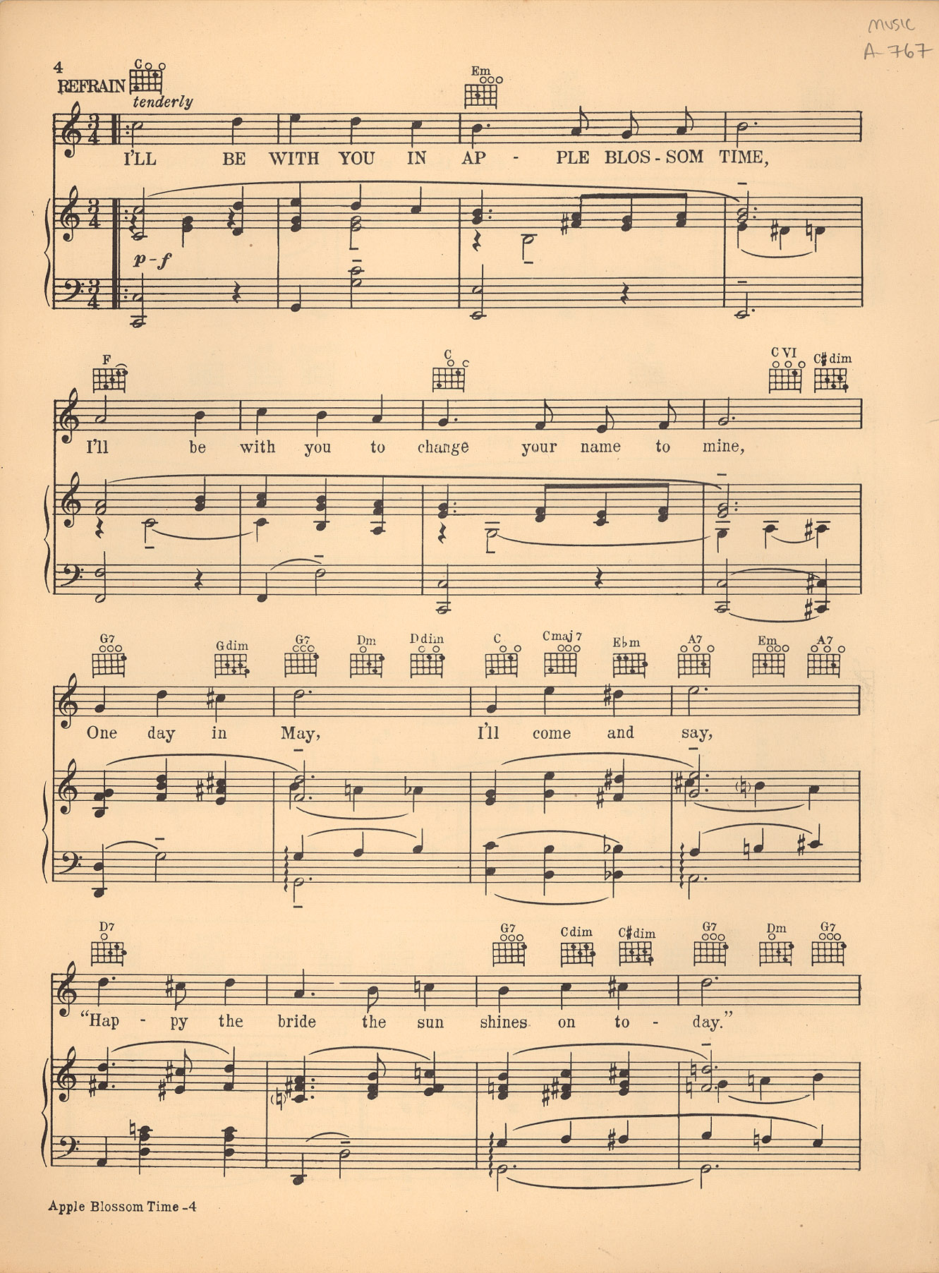 I'll be with you in apple blossom time [Historic American Sheet Music]