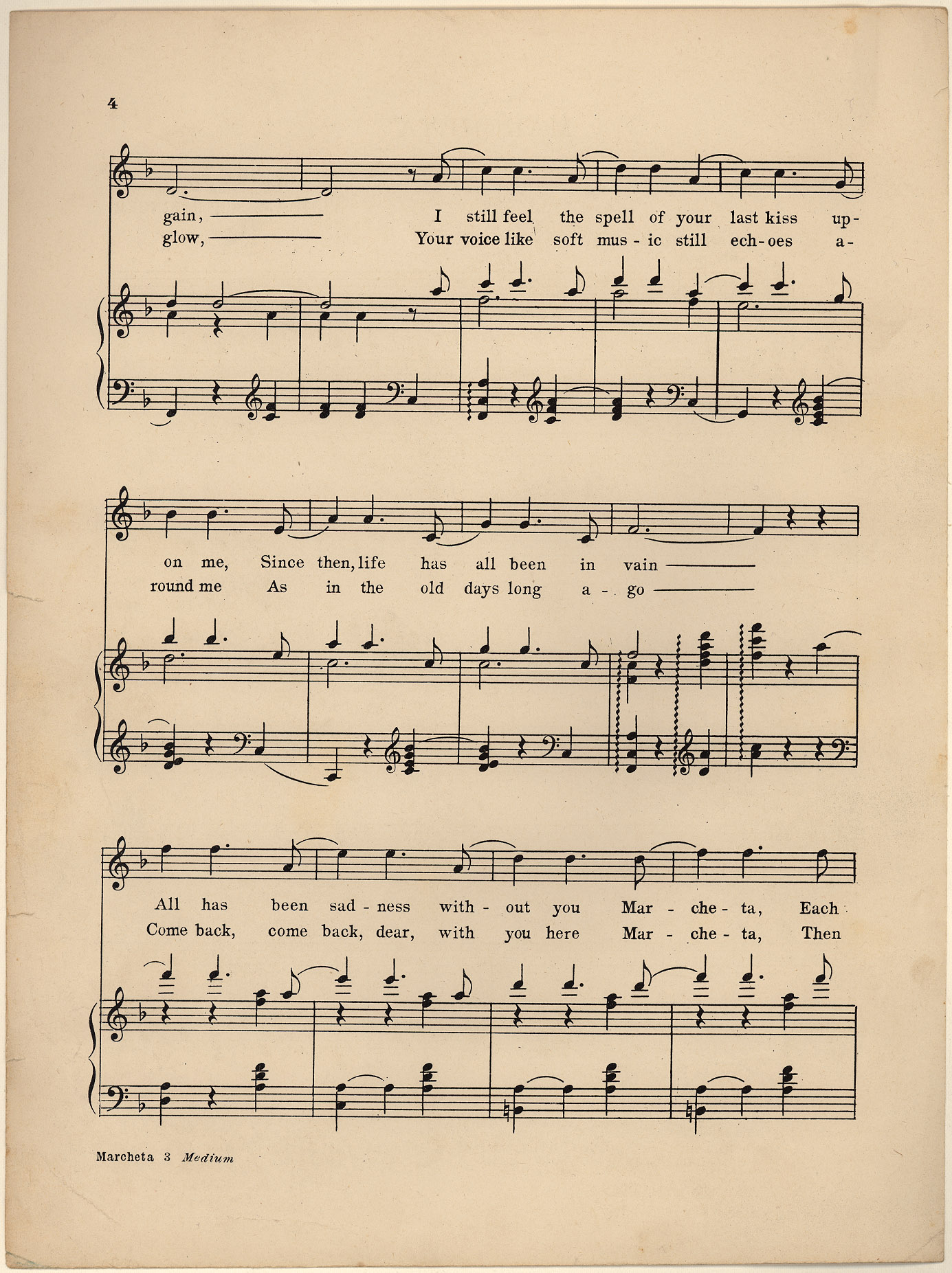 Marcheta; Love song of old Mexico [Historic American Sheet Music]