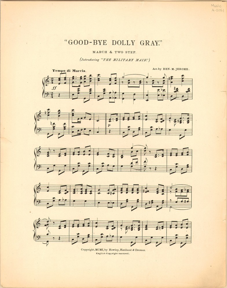 72dpi JPEG image of: Good-bye Dolly Gray march and two-step; Military maid