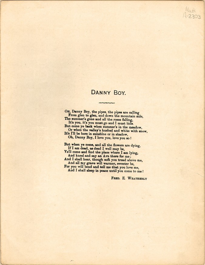 72dpi JPEG image of: Danny boy; Old Irish air