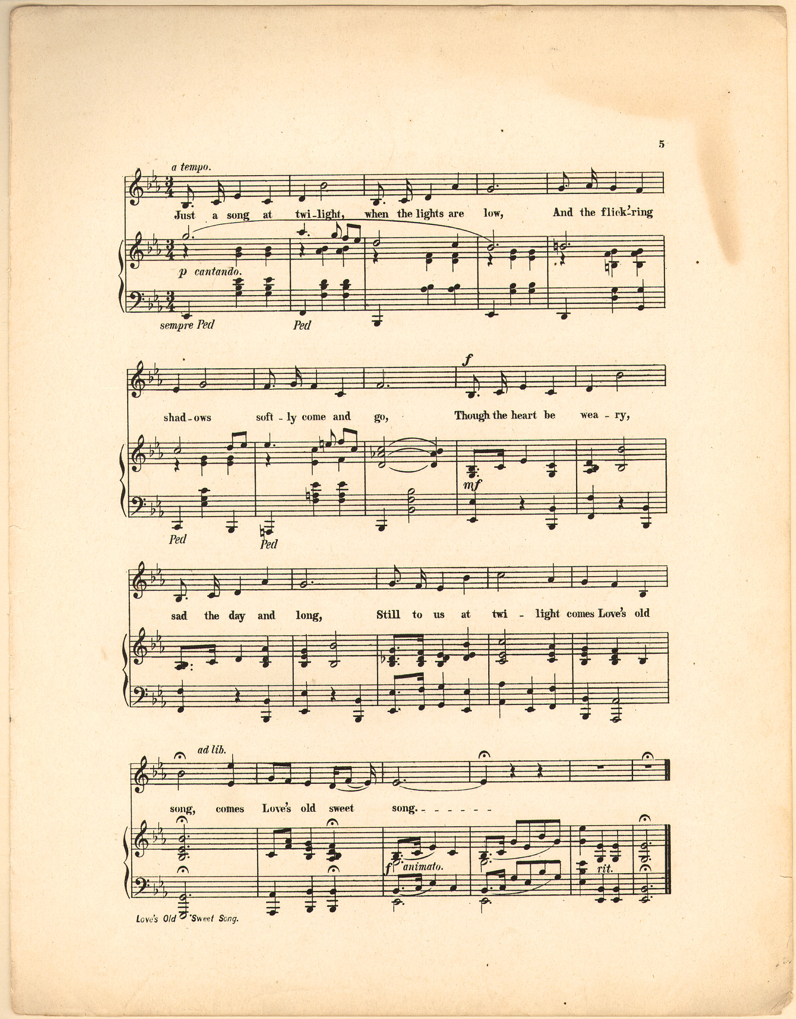 Love S Old Sweet Song Historic American Sheet Music