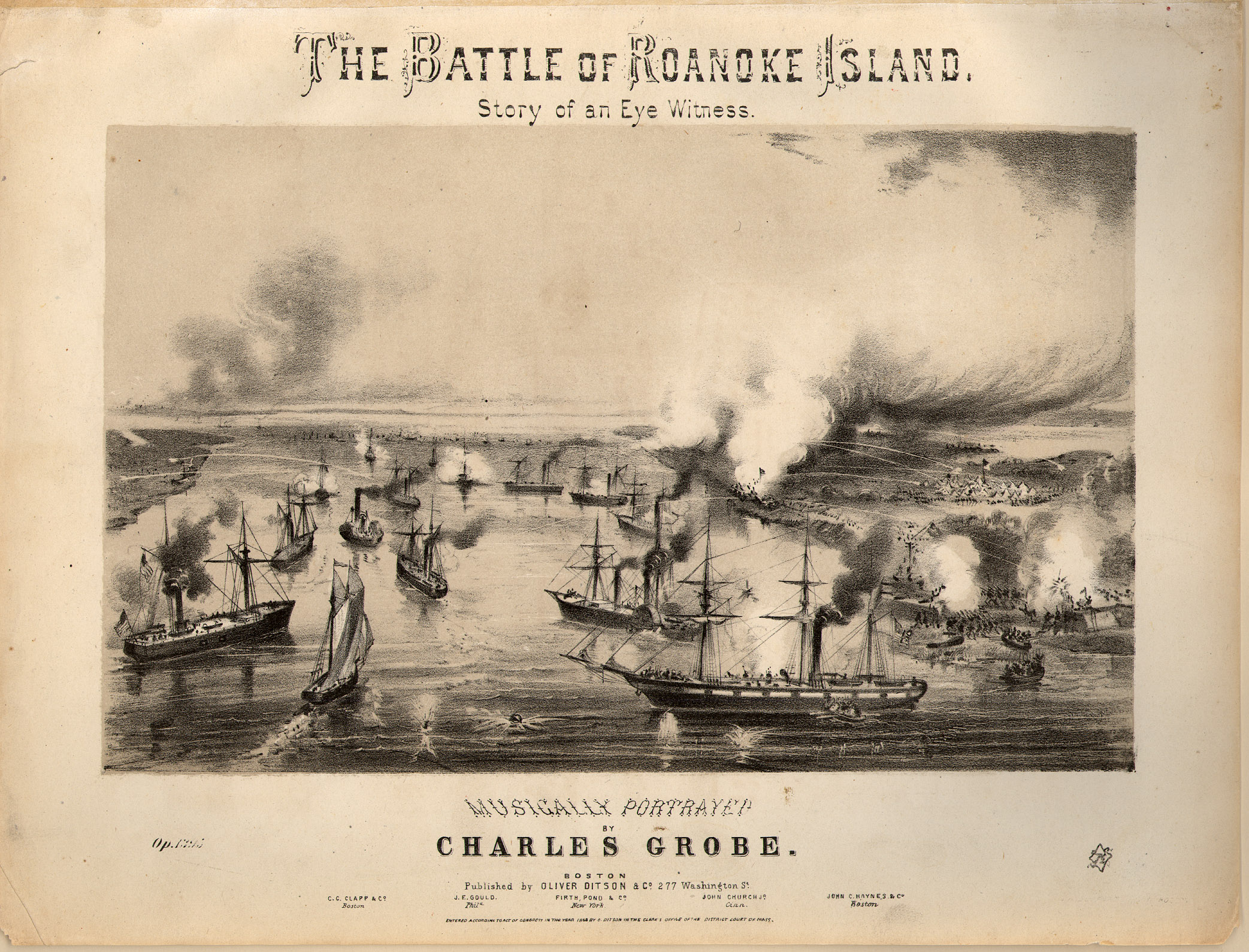 150dpi JPEG image of: The Battle of Roanoke Island; Op. 1395