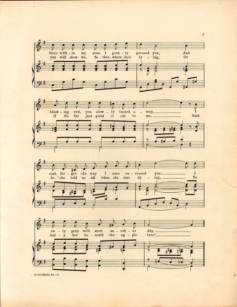 In the shade of the old apple tree [Historic American Sheet Music]