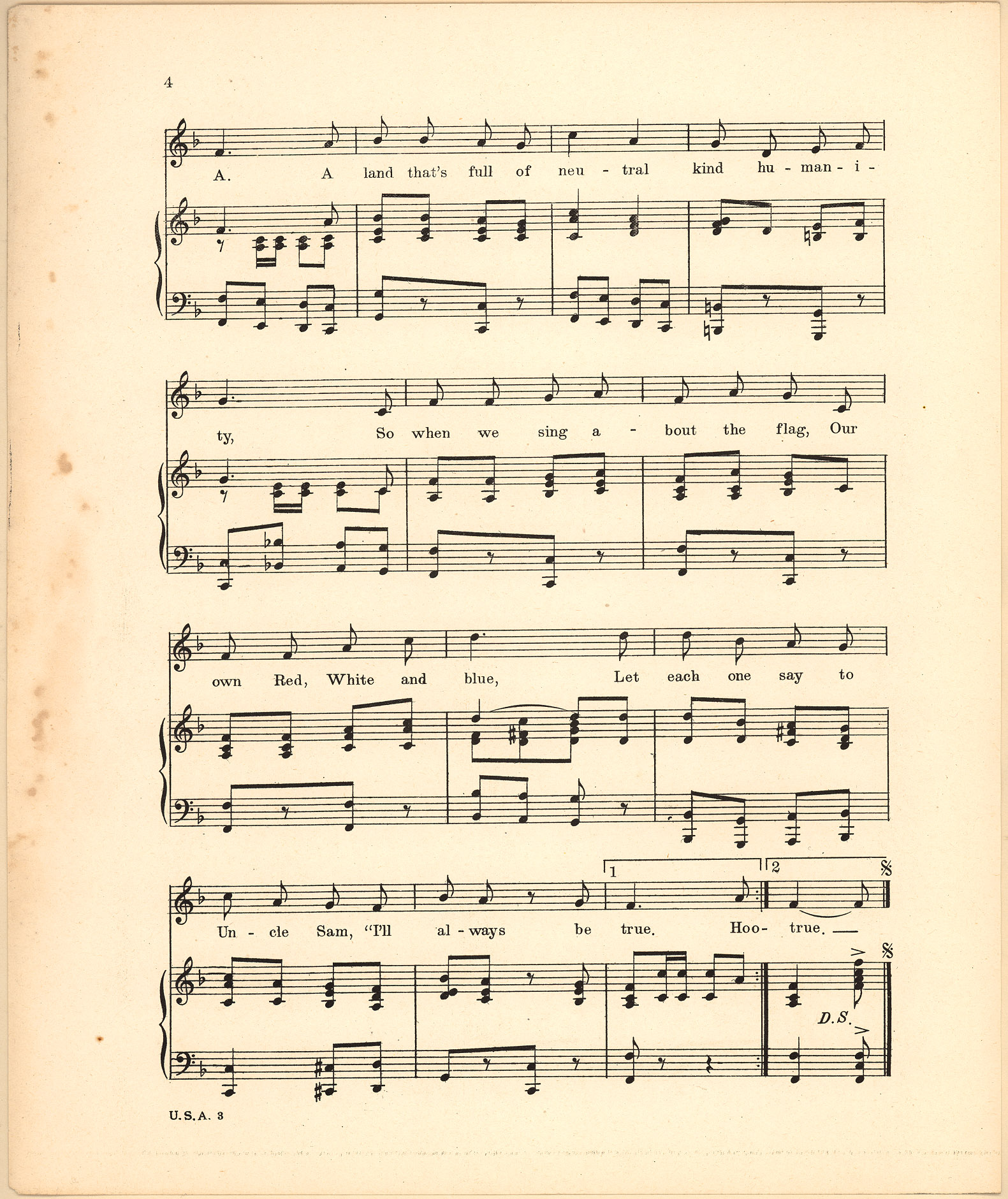 Hurrah for the USA [Historic American Sheet Music]