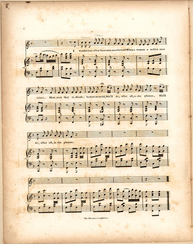 72dpi JPEG image of: The bloomer's complaint; A very pathetic song