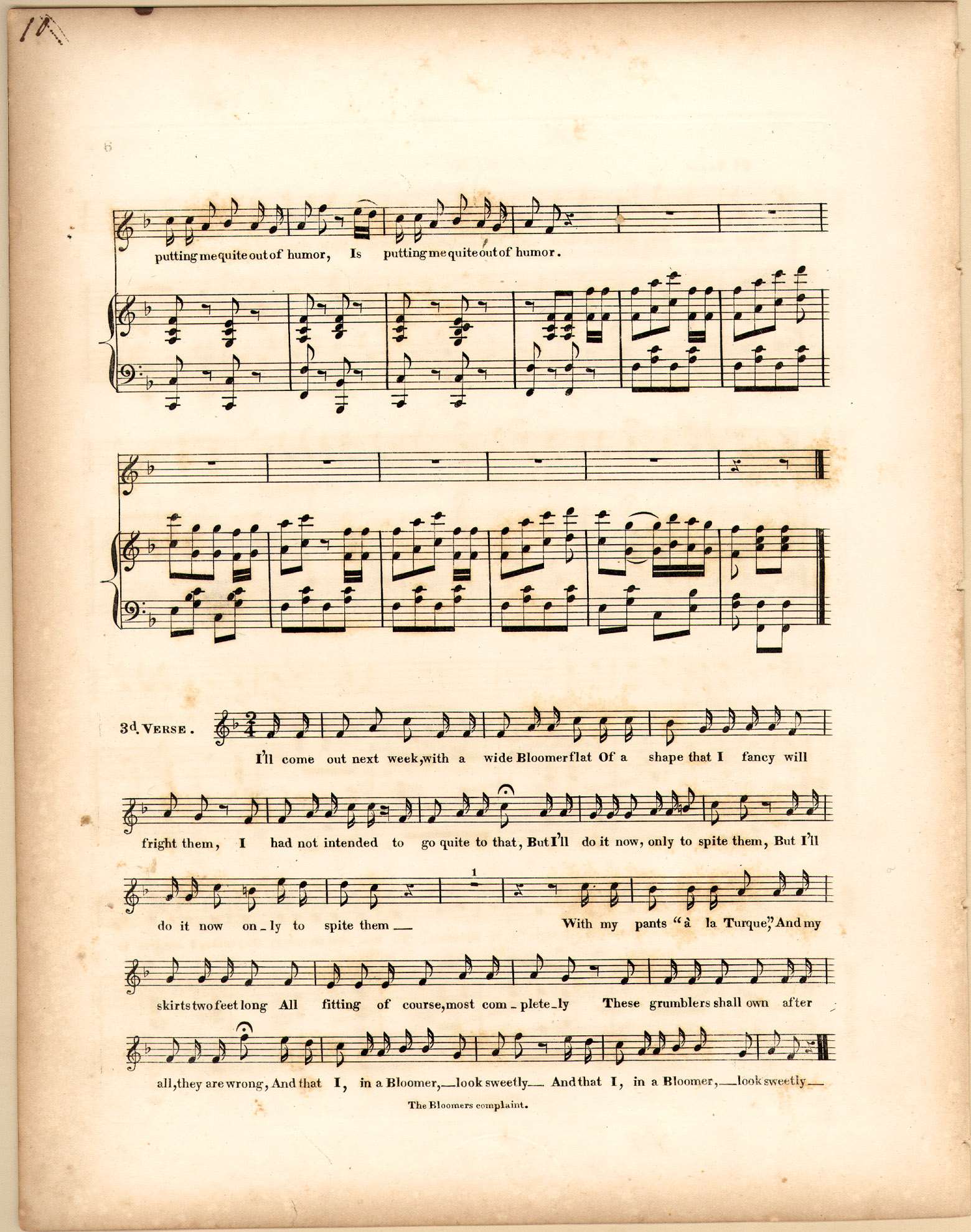 150dpi JPEG image of: The bloomer's complaint; A very pathetic song