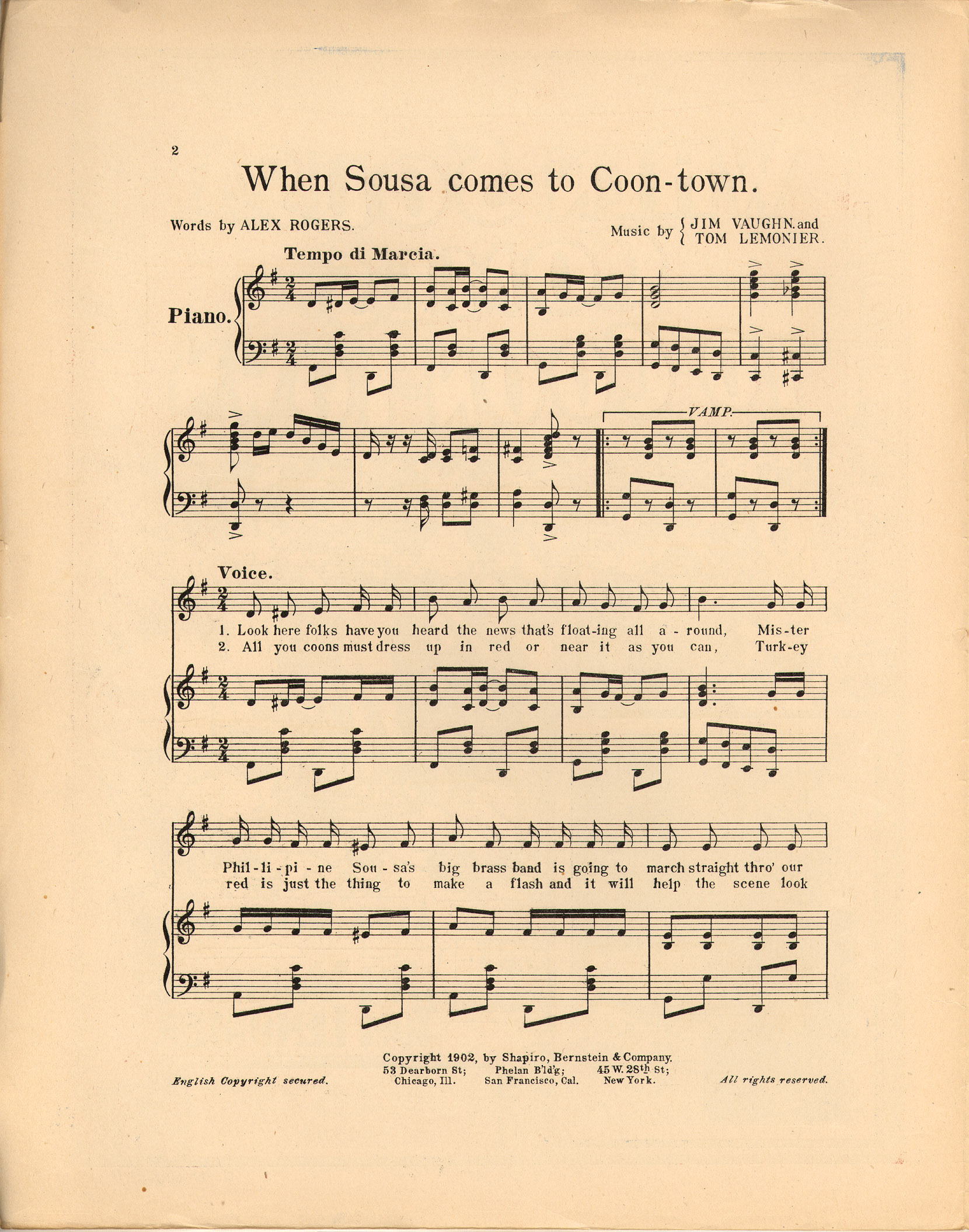 150dpi JPEG image of: When Sousa comes to coon-town