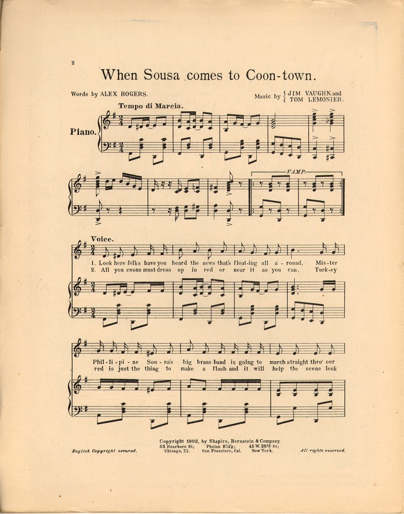 72dpi JPEG image of: When Sousa comes to coon-town