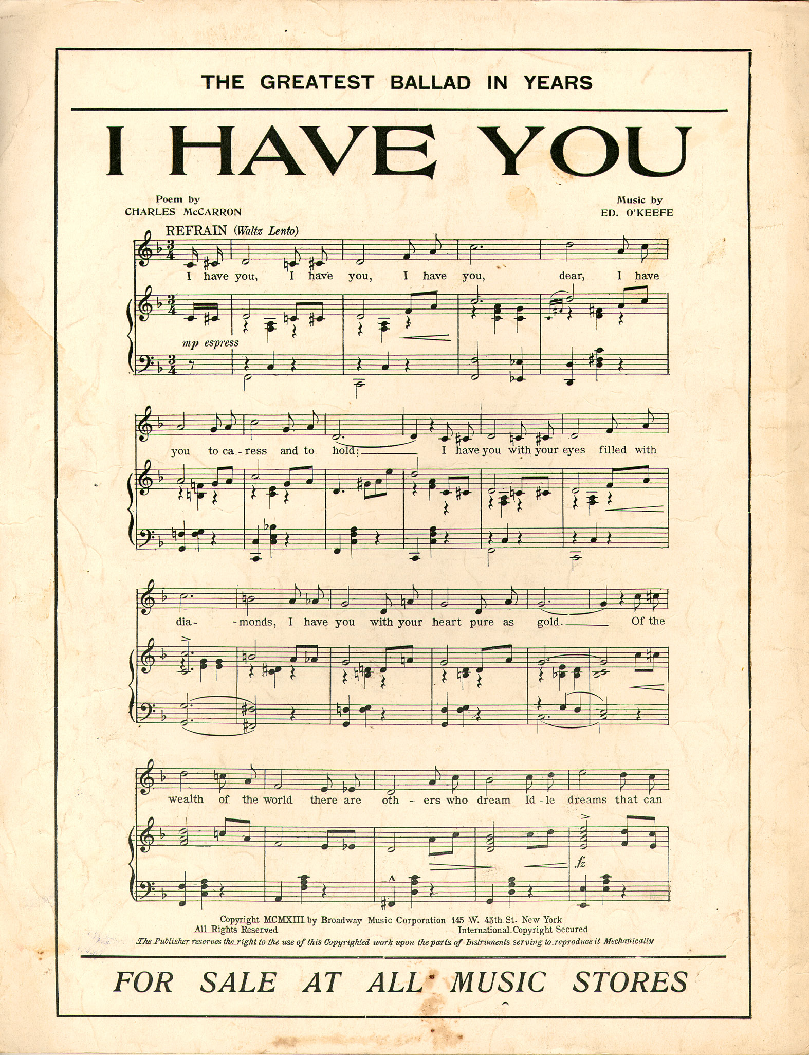 You made me love you (I didn't want to do it); Al Jolson's terrific ...