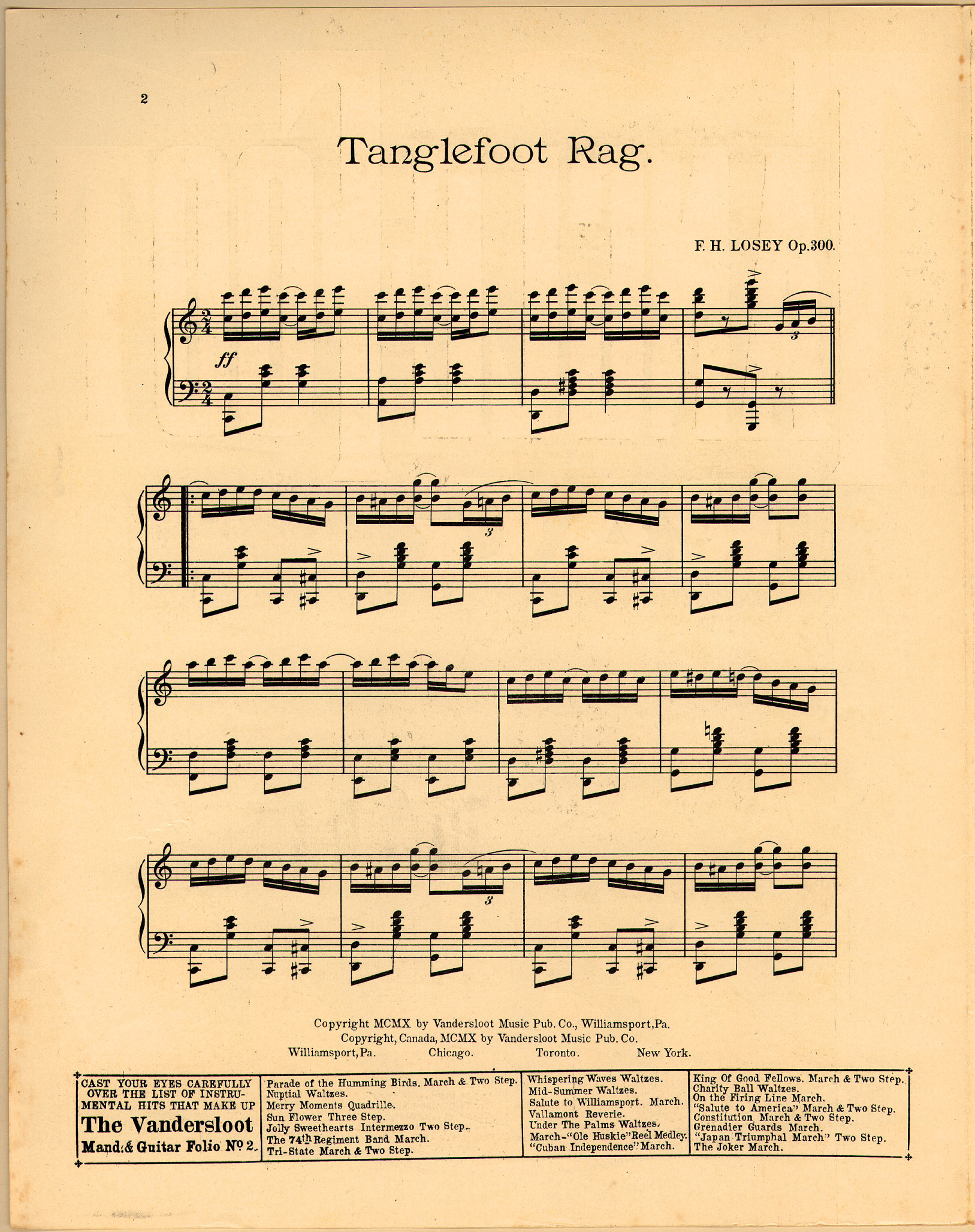 150dpi JPEG image of: Tangle-foot rag; Op. 300; Tanglefoot rag