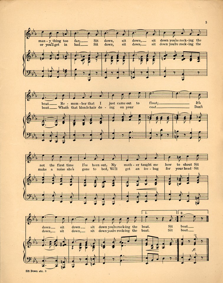 Sit down! You're rocking the boat [Historic American Sheet Music]