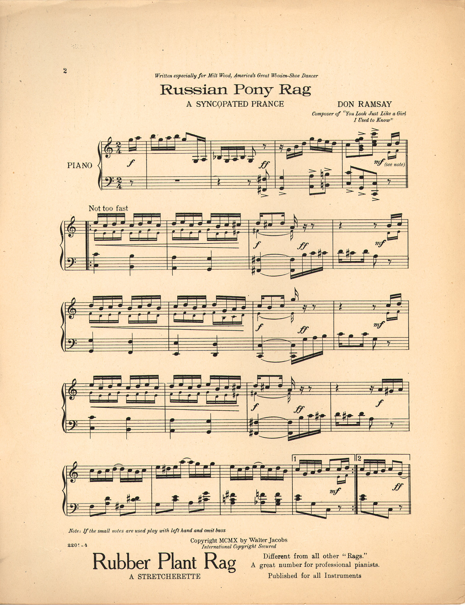 150dpi JPEG image of: Russian pony rag; A syncopated prance