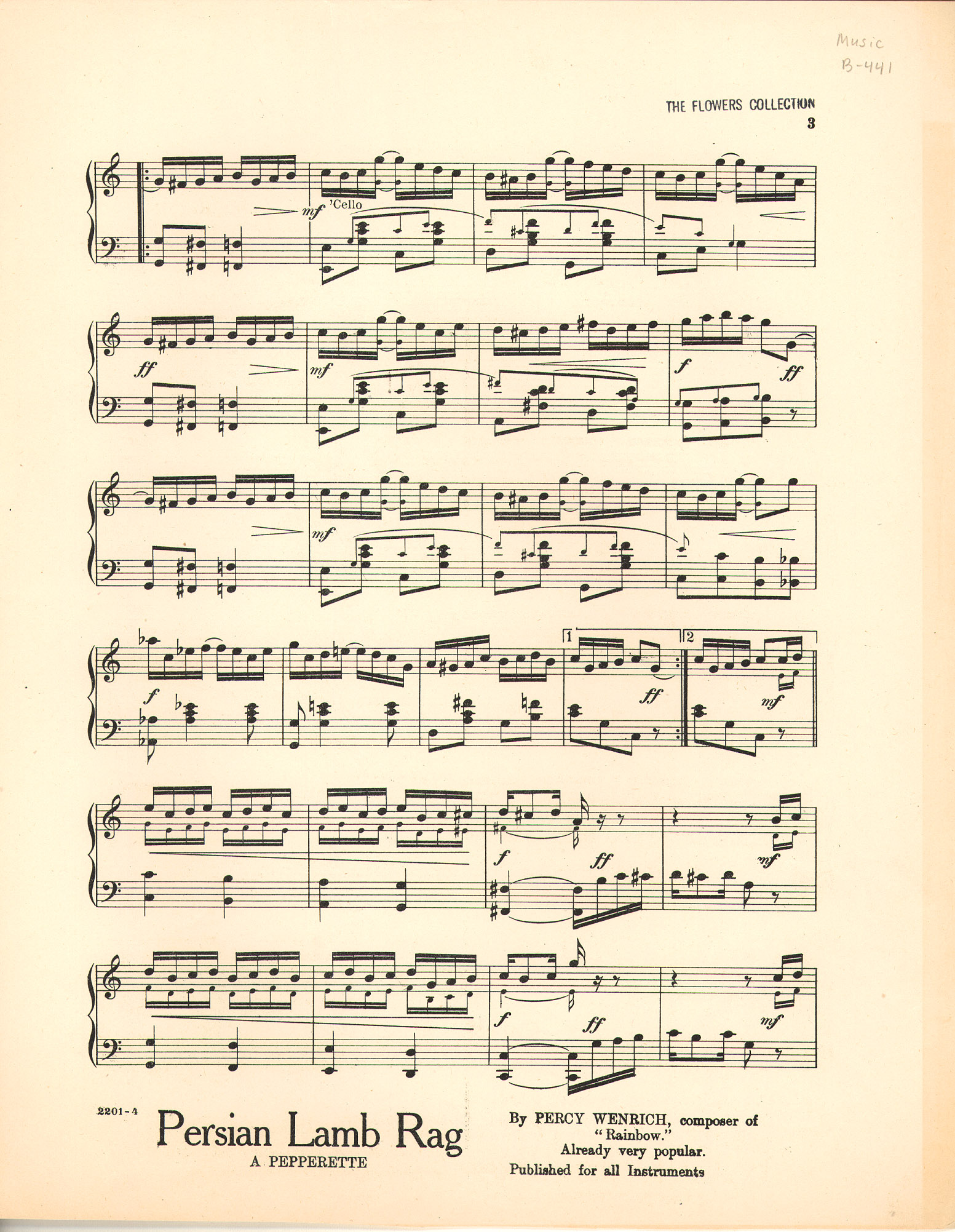 150dpi JPEG image of: Russian pony rag; A syncopated prance