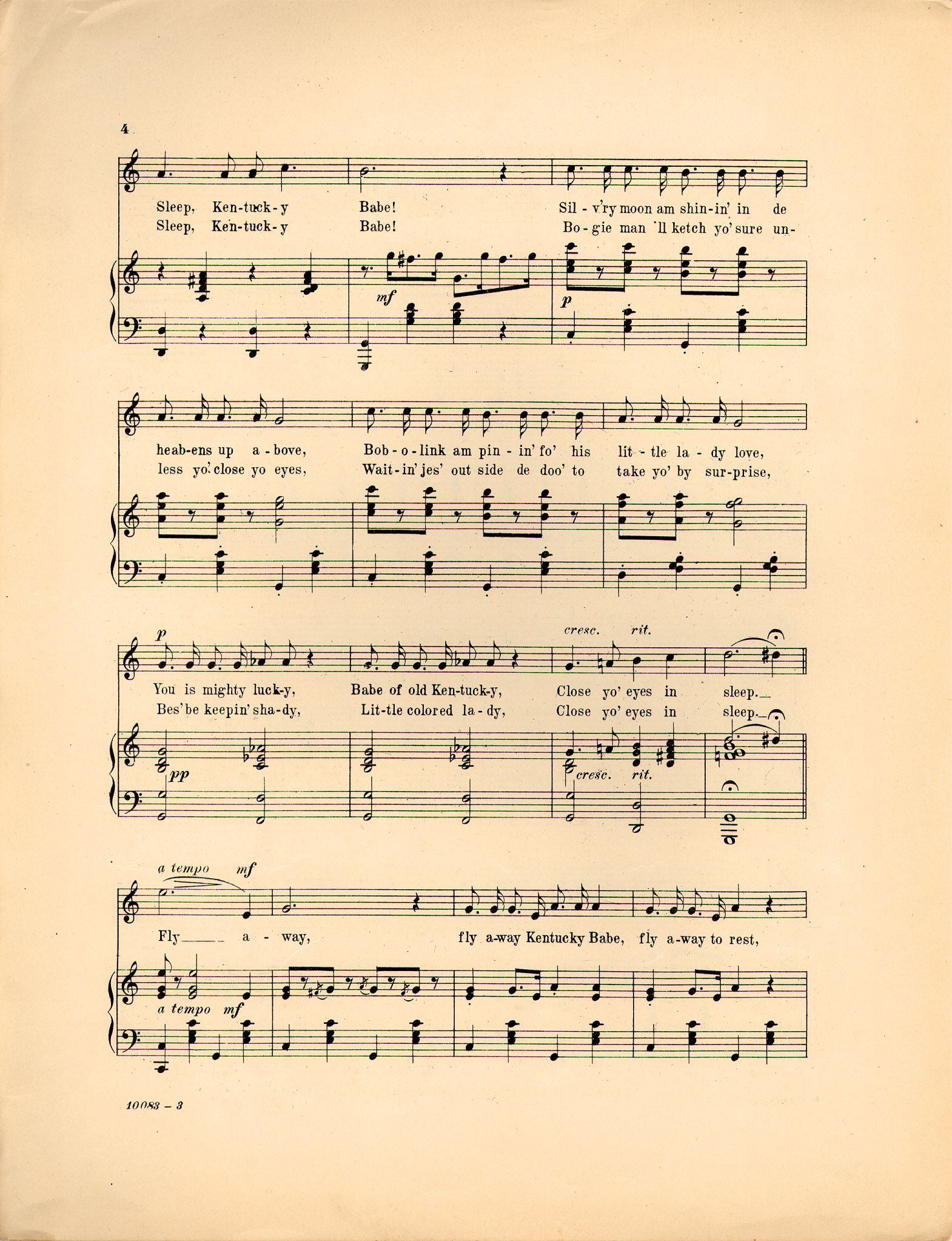 Kentucky Babe; Plantation lullaby [Historic American Sheet Music]