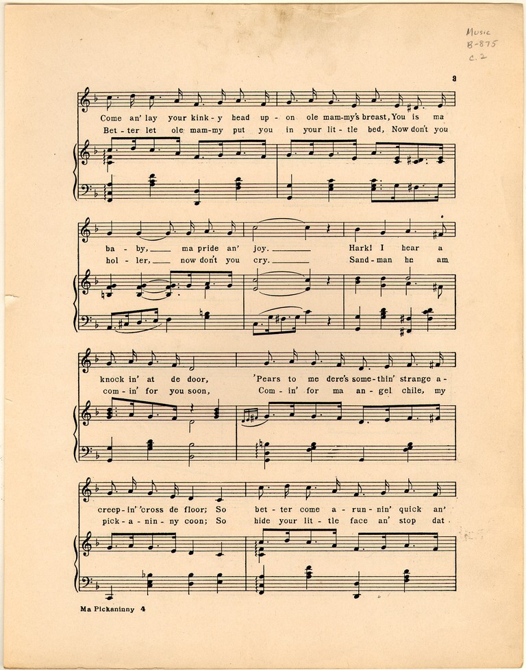 Ma pickaninny babe [Historic American Sheet Music]