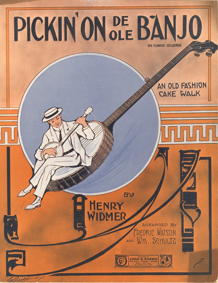 72dpi JPEG image of: Pickin' on de ole banjo; Old fashion cake walk
