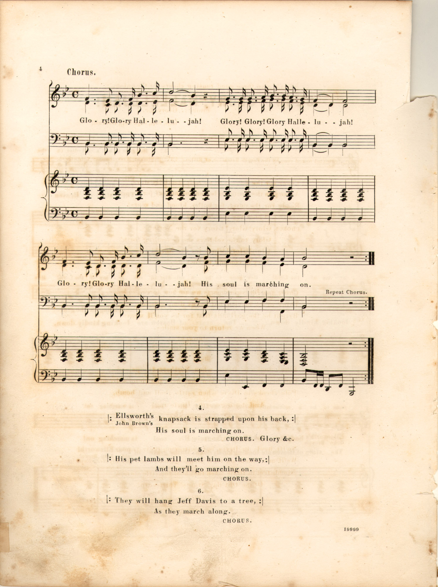 150dpi JPEG image of: Glory, hallelujah; The popular refrain of Glory, hallelujah; [Battle hymn of the republic]