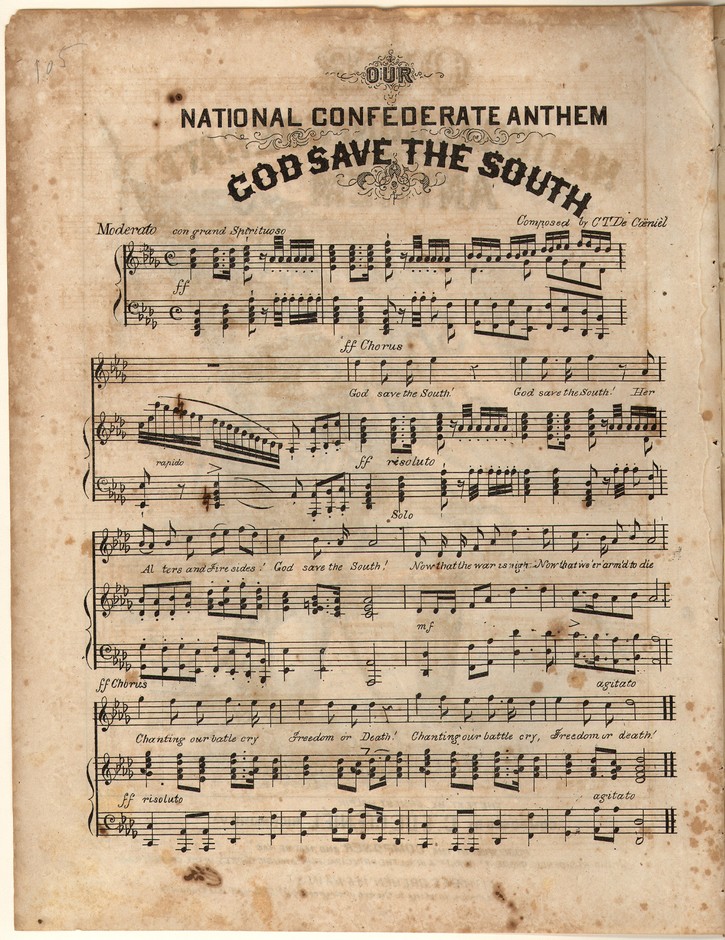 72dpi JPEG image of: God save the South; Our national Confederate anthem