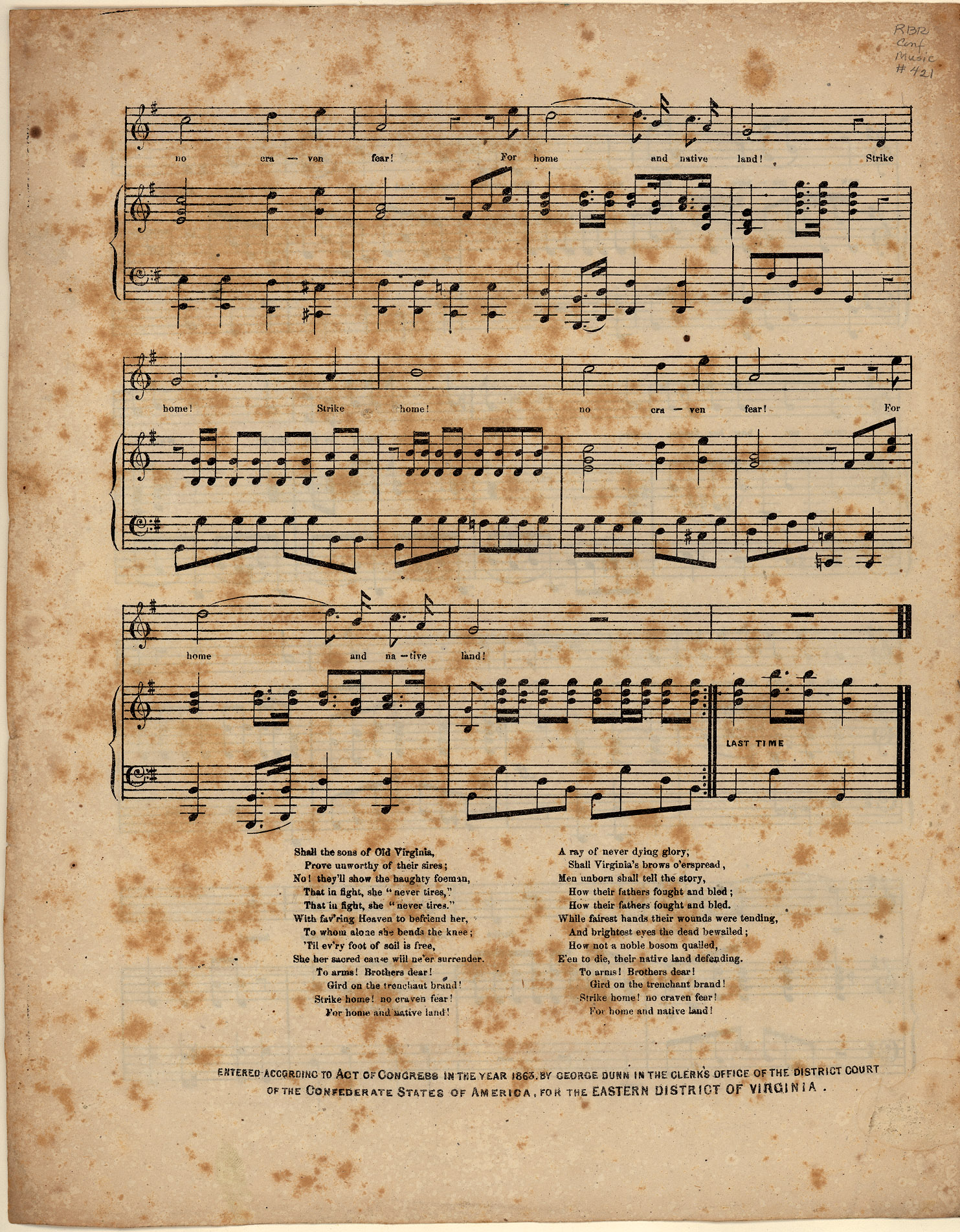 150dpi JPEG image of: Virginian marseillaise