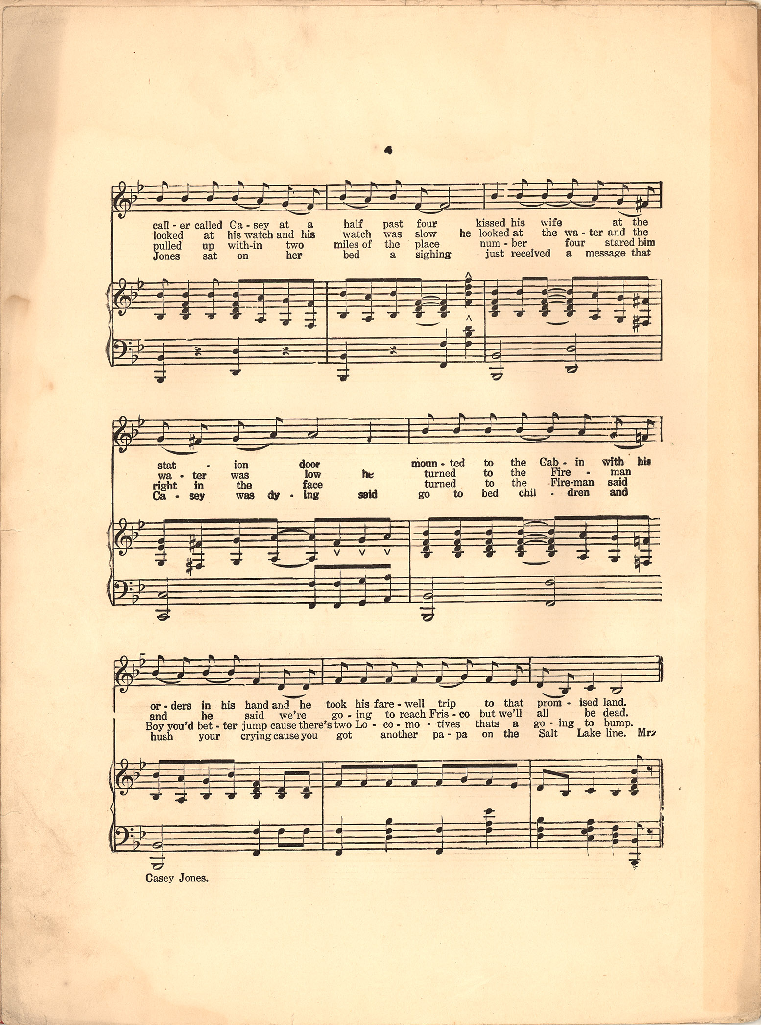 Casey Jones, the brave engineer [Historic American Sheet Music]