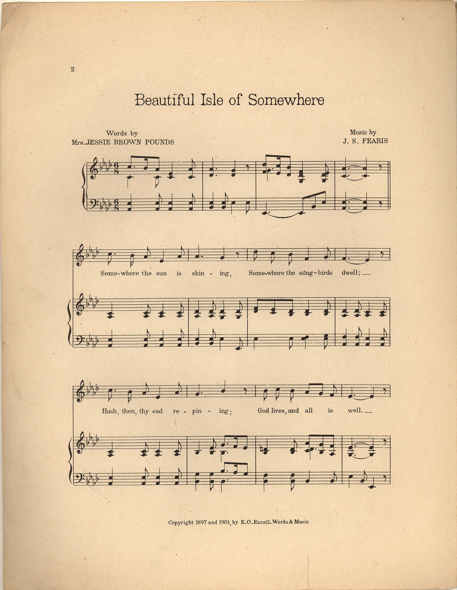 Beautiful isle of somewhere [Historic American Sheet Music]