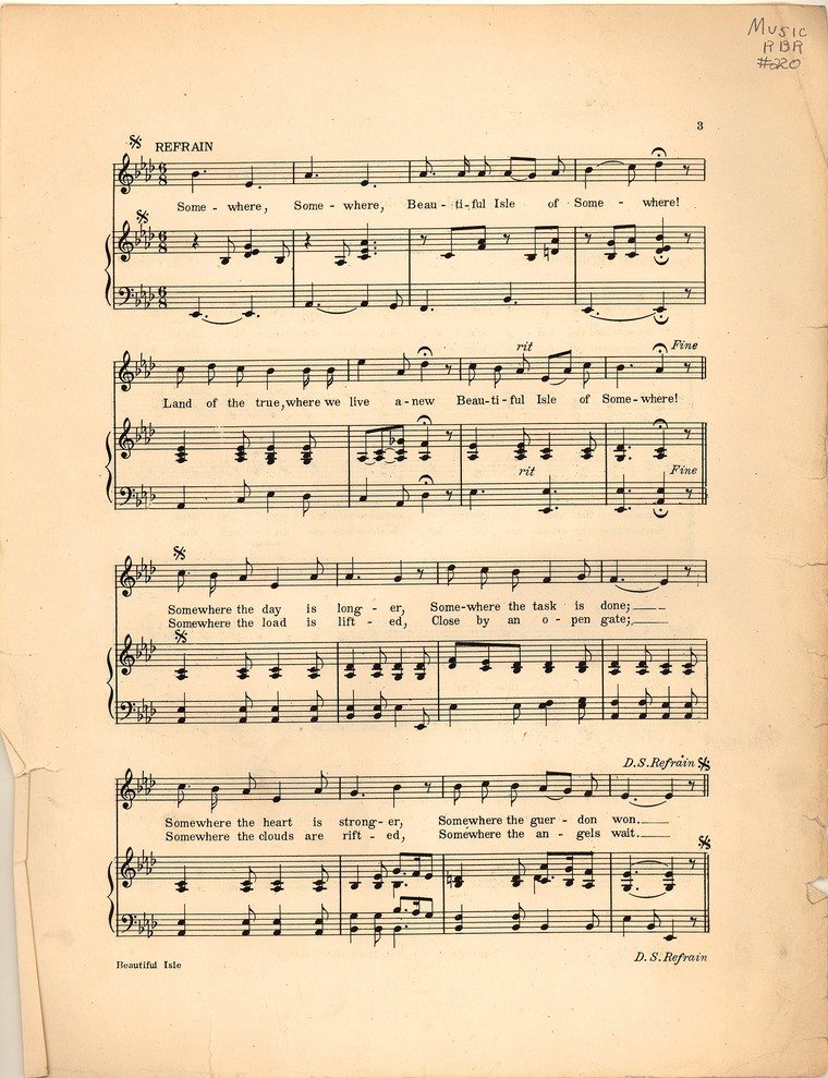 Beautiful isle of somewhere [Historic American Sheet Music]