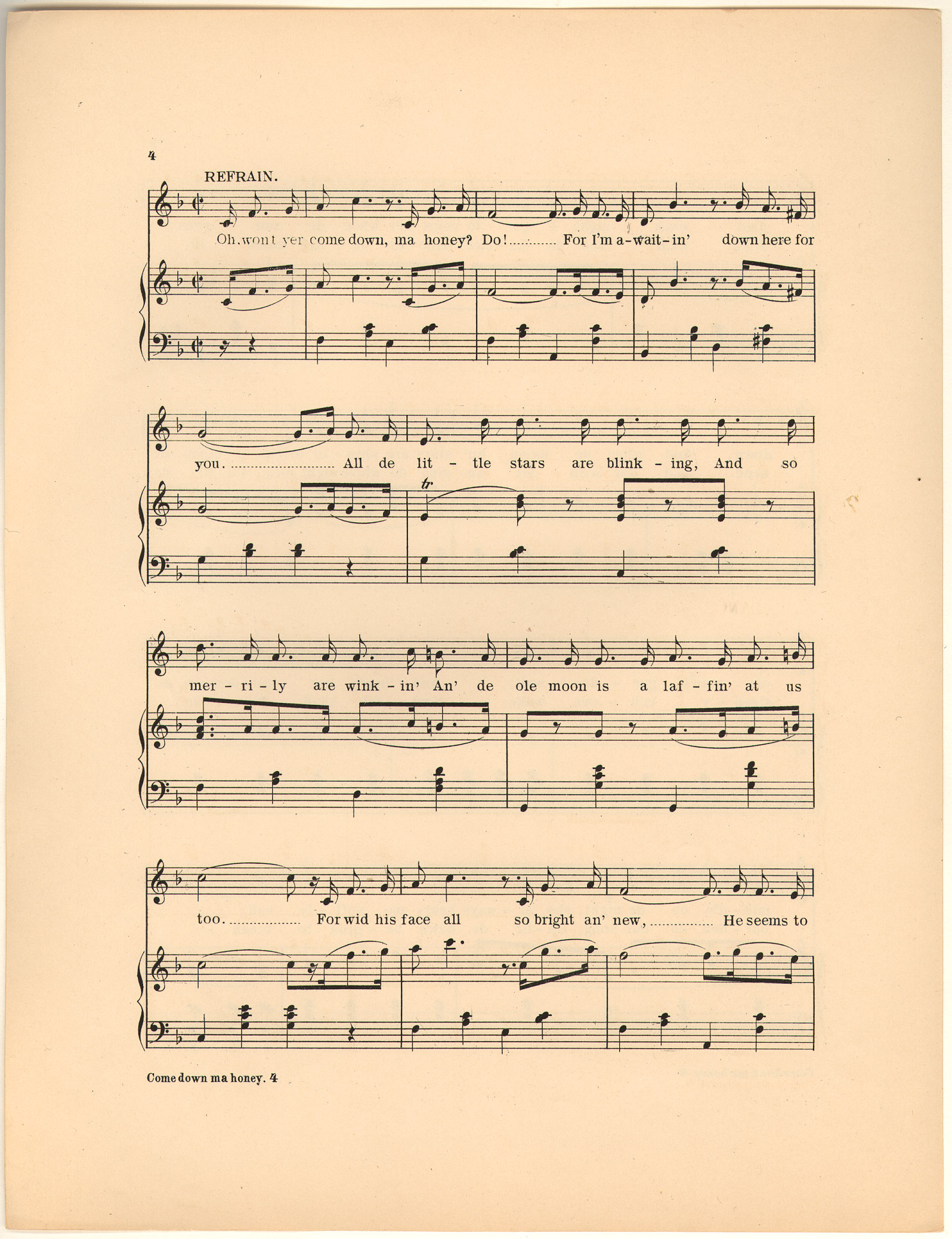 150dpi JPEG image of: Come down ma Honey do; The lady slavey