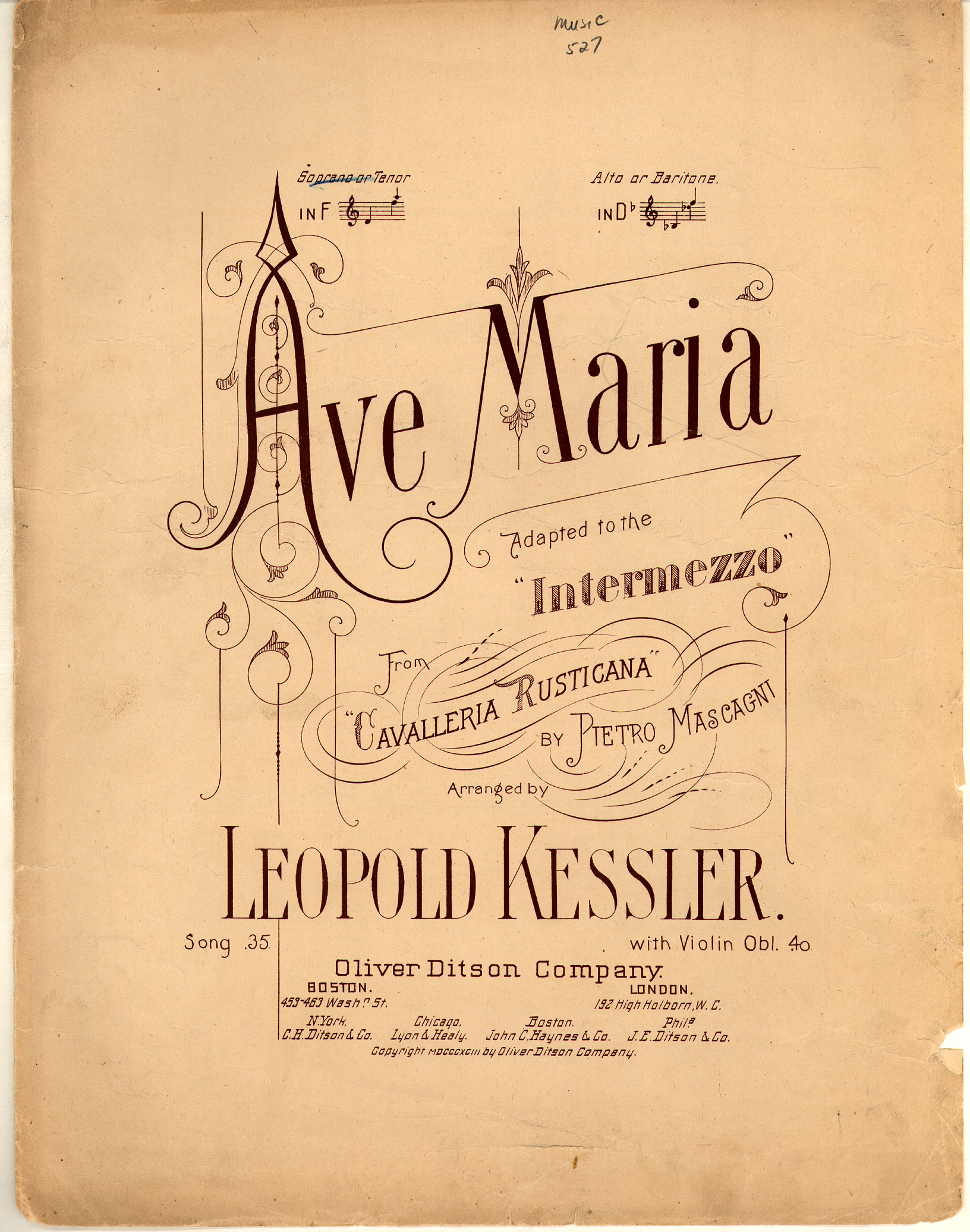 150dpi JPEG image of: Ave Maria; Intermezzo from Cavalleria rusticana