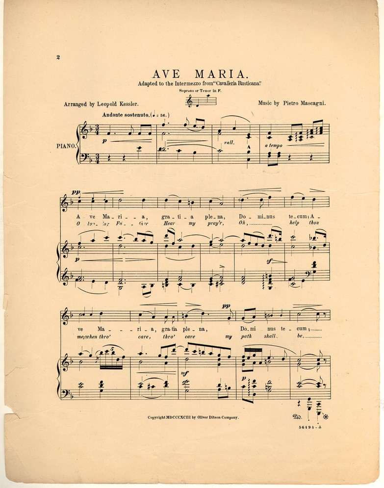 72dpi JPEG image of: Ave Maria; Intermezzo from Cavalleria rusticana