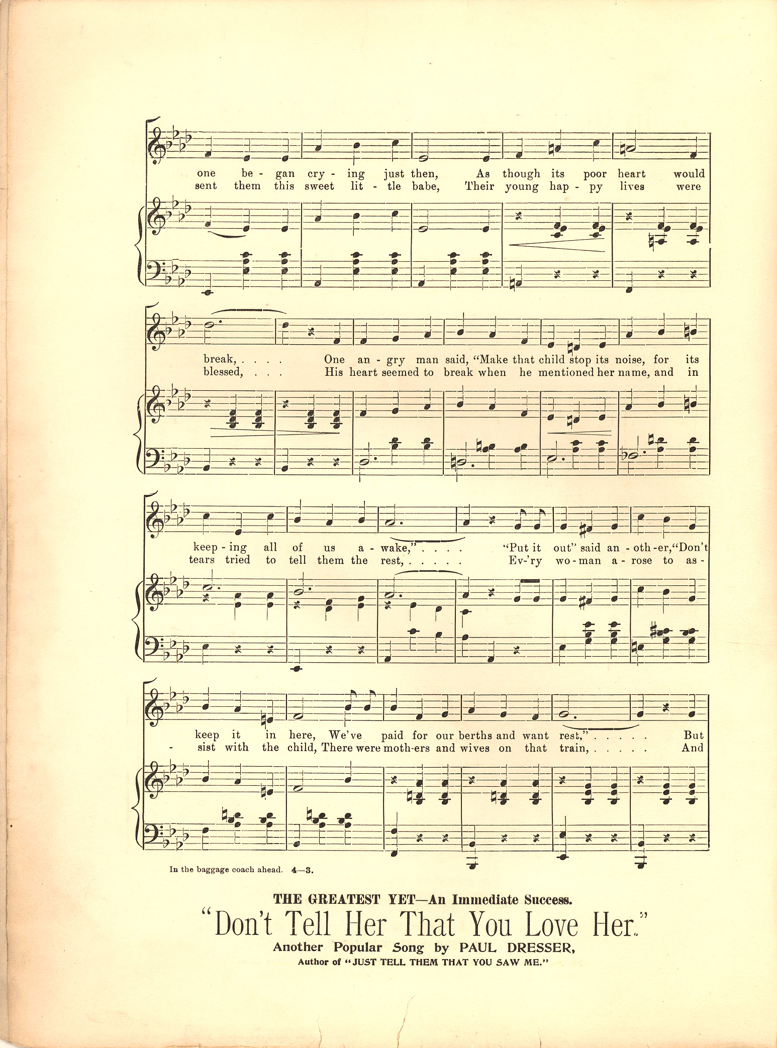 In the baggage-coach ahead [Historic American Sheet Music]