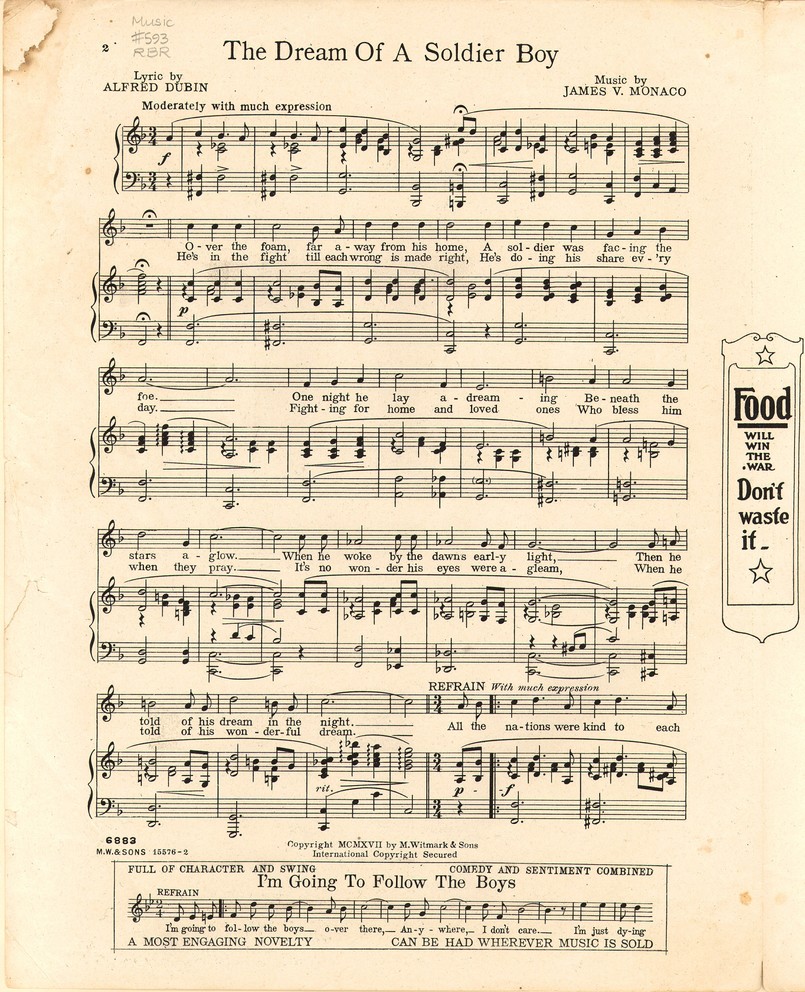 The dream of a soldier boy [Historic American Sheet Music]