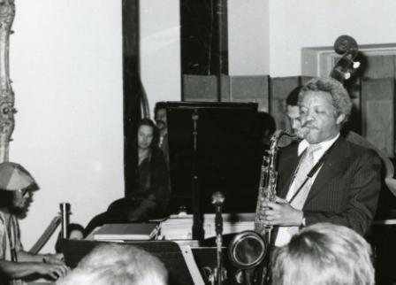 Peewee Moore playing saxophone at a concert
