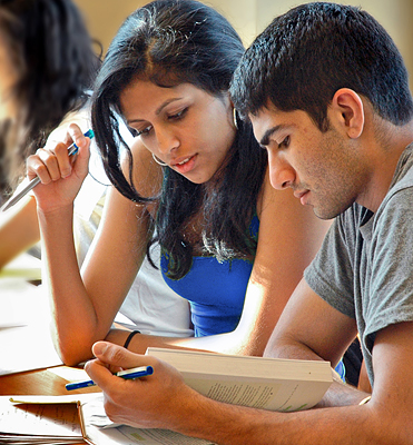 students studying
