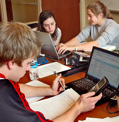 students studying