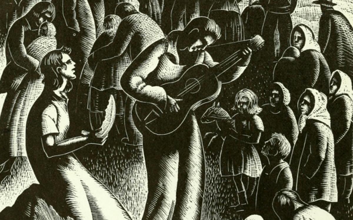 All Day Singing Woodcut