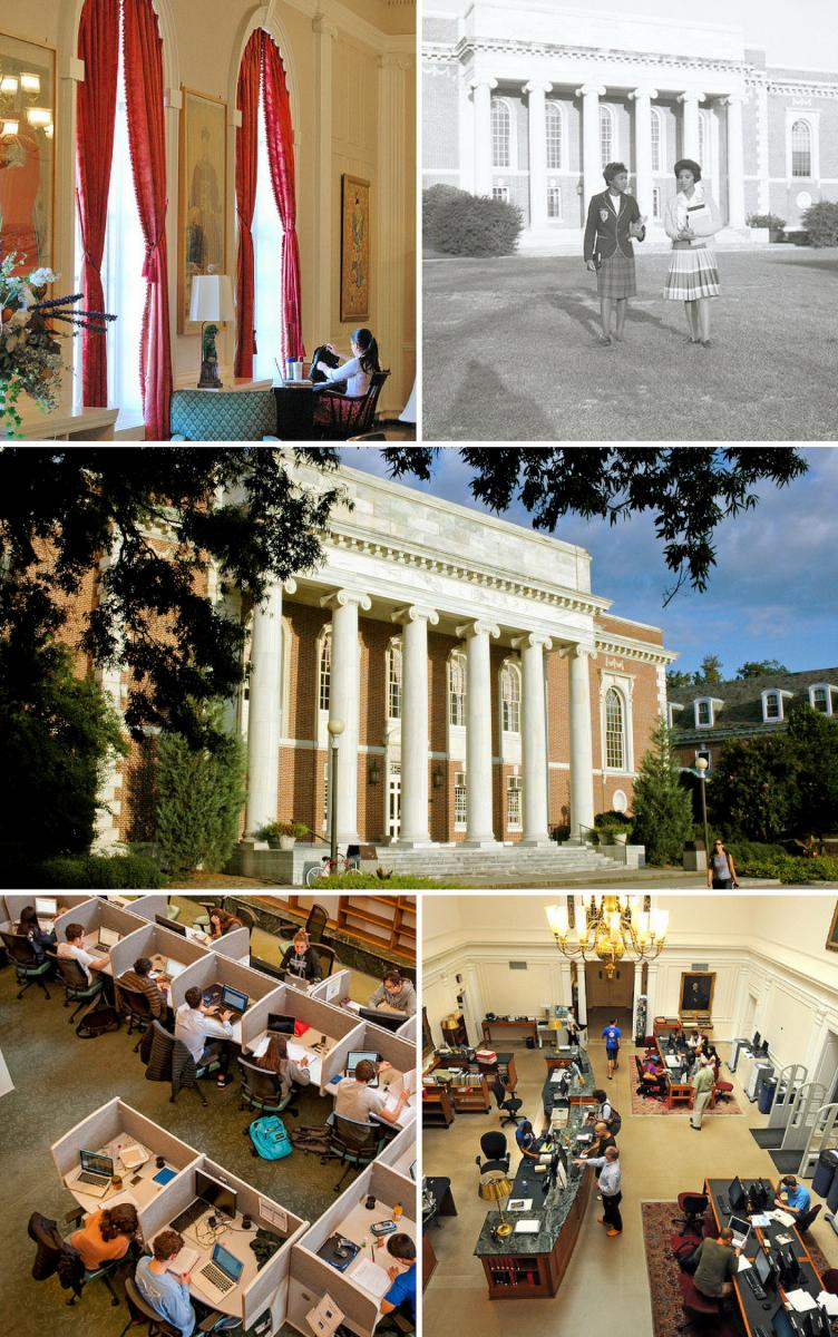 Historical and contemporary images of Lilly Library