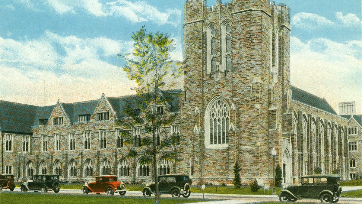 Vintage Duke Library postcard