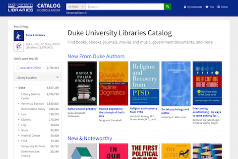 Duke University Libraries Catalog
