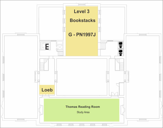 floorplan of the third level Lilly Library