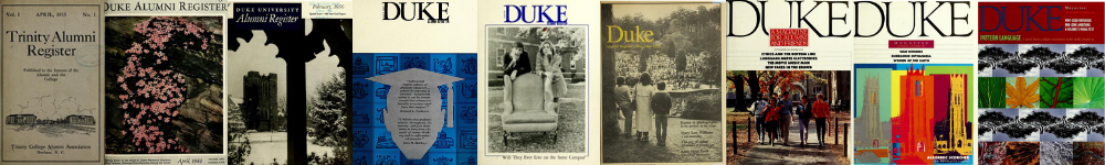 Covers of Alumni Registers and Duke Magazines