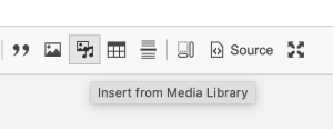 Insert from Media Library button in text editor