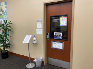 Doorway to Perkins Library 112, the location of the Thompson Writing Studio